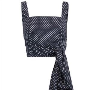Sena Polka-dot Crepe De Chine Wrap Top